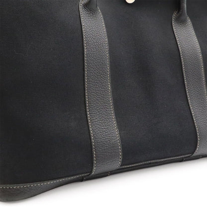 Hermes Garden Party PM Tote Shoulder Bag Toile Officier Leather Black — view 5