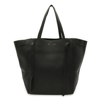 Celine Cabas Phantom Tote Shoulder Bag Semi Leather Black
