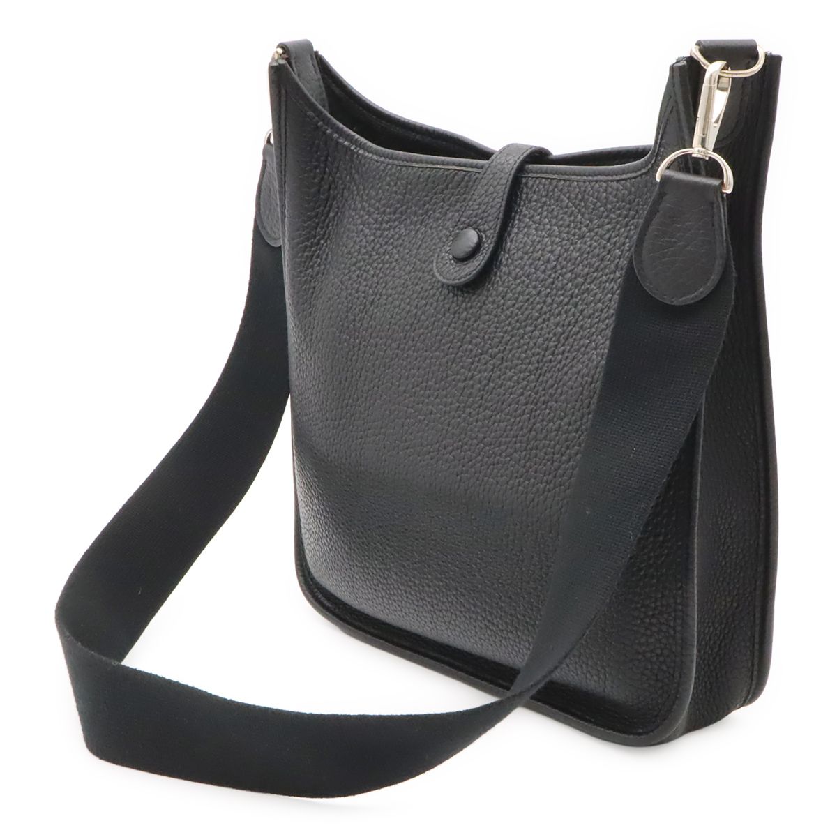 Hermes Evelyne I 1 PM Shoulder Bag Togo Leather Black Silver — view 2