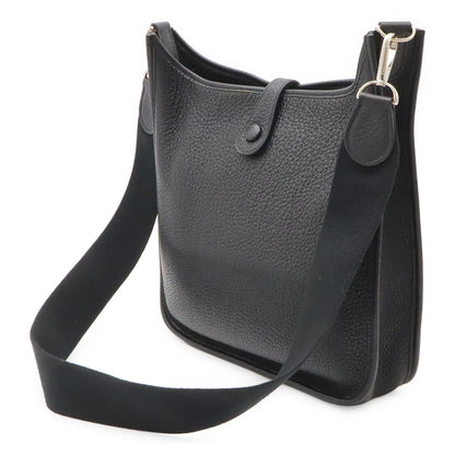 Hermes Evelyne I 1 PM Shoulder Bag Togo Leather Black Silver — view 2