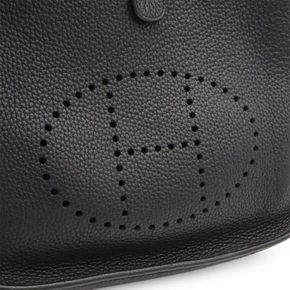 Hermes Evelyne I 1 PM Shoulder Bag Togo Leather Black Silver — view 7