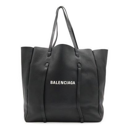Balenciaga Everyday Logo Tote M Shoulder Bag Leather Black White