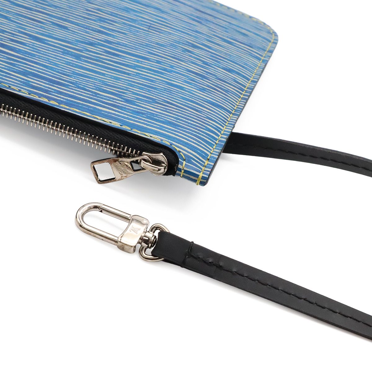 Louis Vuitton Epi Denim Neverfull MM Tote Shoulder Bag with Leather Blue Pouch — view 7