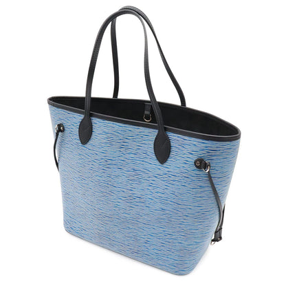 Louis Vuitton Epi Denim Neverfull MM Tote Shoulder Bag with Leather Blue Pouch — view 2