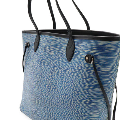 Louis Vuitton Epi Denim Neverfull MM Tote Shoulder Bag with Leather Blue Pouch — view 5