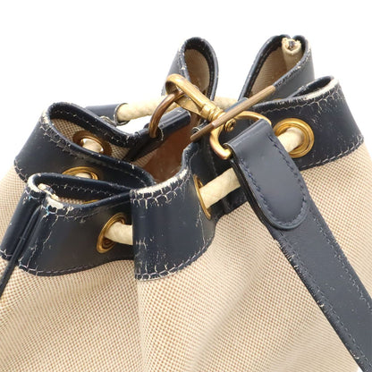 Hermes Lunch Logo Perforated Shoulder Bag Drawstring Toilette Ash Box Calf — view 4
