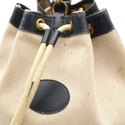 Hermes Lunch Logo Perforated Shoulder Bag Drawstring Toilette Ash Box Calf — view 7