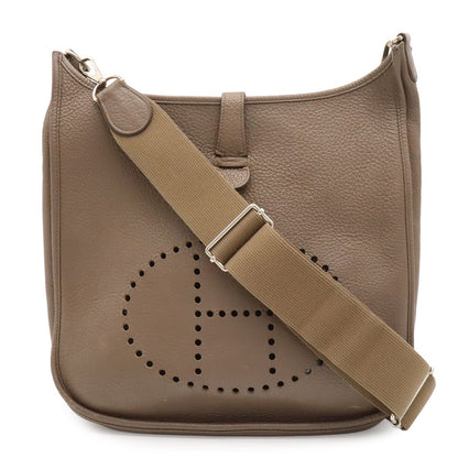 Hermes Evelyne 3 III GM Shoulder Bag Crossbody Togo Leather Etoupe Gray Silver