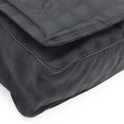 Chanel New Travel Line Messenger Bag Crossbody Nylon Jacquard Black Gold — view 3