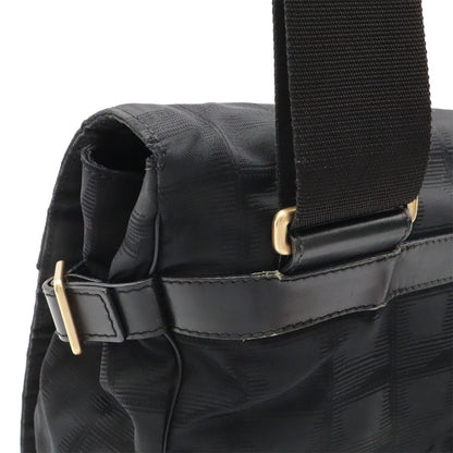 Chanel New Travel Line Messenger Bag Crossbody Nylon Jacquard Black Gold — view 4