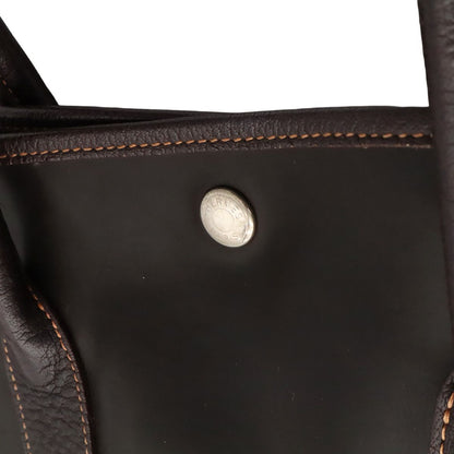 Hermes Garden Party PM Tote Amazonia Leather Khaki Brown Silver — view 7