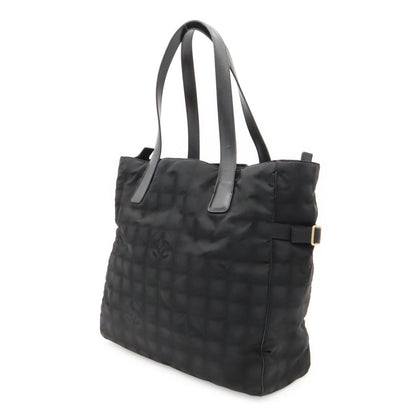 Chanel New Travel Line Tote GM Shoulder Bag Nylon Jacquard Leather Black — view 2