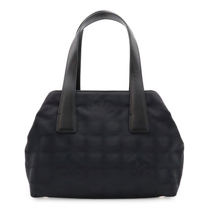 Chanel New Travel Line Tote Nylon Jacquard Leather Black