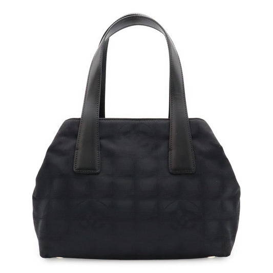 Chanel New Travel Line Tote Nylon Jacquard Leather Black