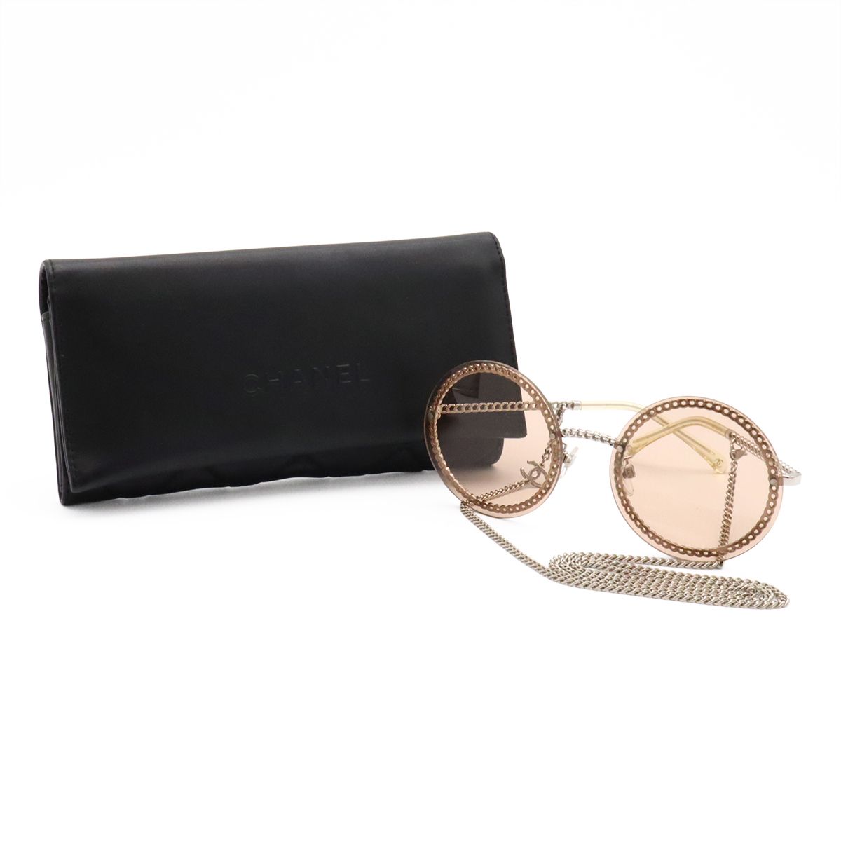 Chanel Glass Chain Sunglasses Round Eyewear — view 9