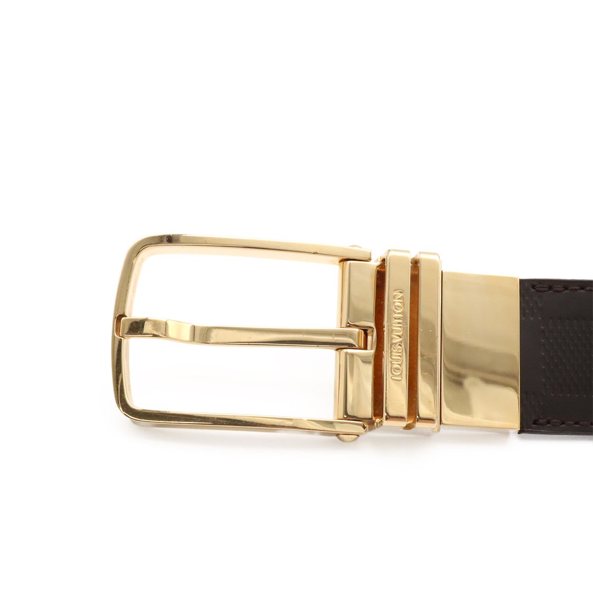 Louis Vuitton Damier Infini Boston Belt 35 Reversible Mocha Dark Brown Gold 90 — view 3