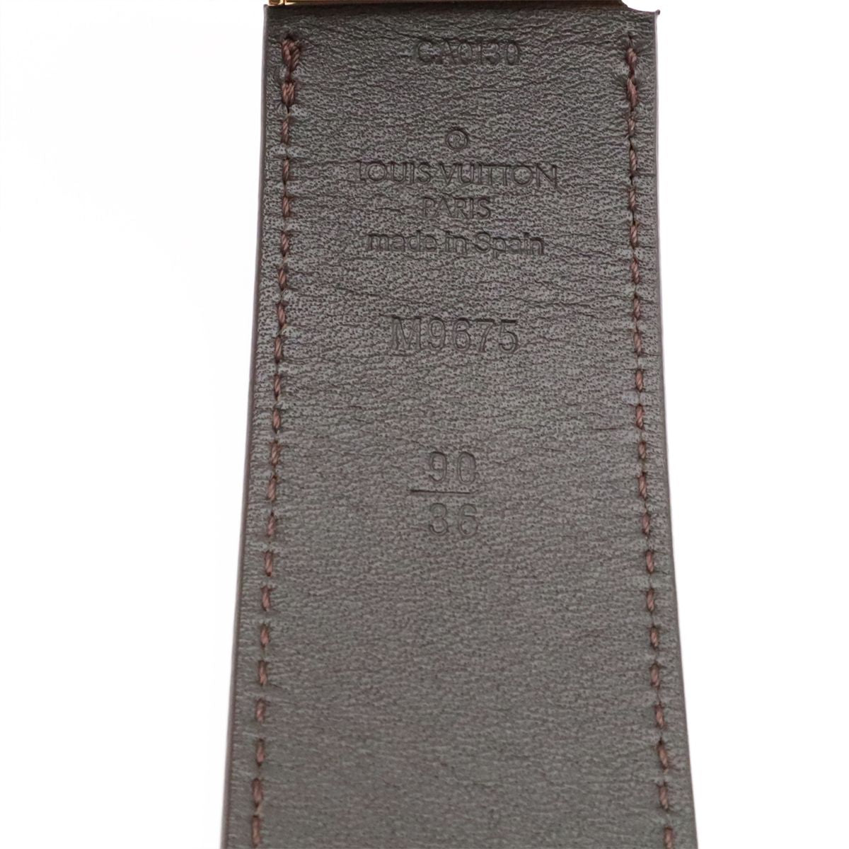 Louis Vuitton Damier Infini Boston Belt 35 Reversible Mocha Dark Brown Gold 90 — view 9