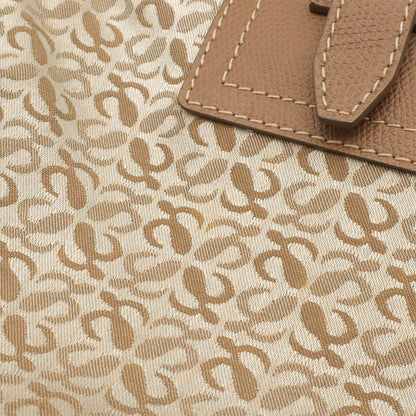 Loewe Anagram All Over Pattern Tote Shoulder Bag Leather Jacquard Canvas Pink — view 4