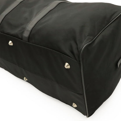 Prada Triangle Logo Boston Bag Purse Nylon Leather Nero Black Silver — view 3