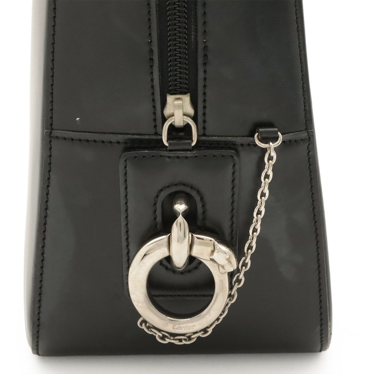 Cartier Tote Leather Black Silver — view 7