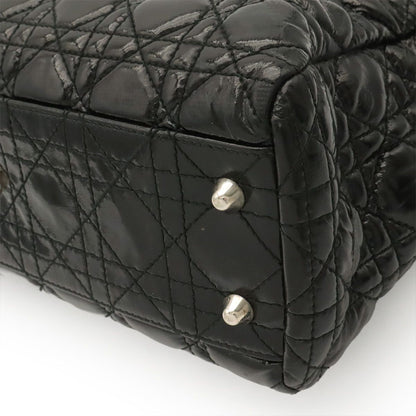 Dior Cannage Tote Enamel Black Silver — view 3