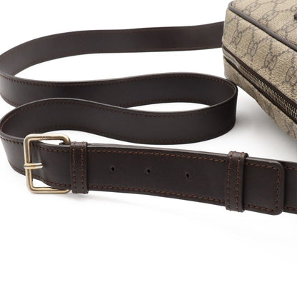 Gucci GG Supreme Plus Shoulder Bag Crossbody Leather Khaki Beige Dark Brown Gold — view 4