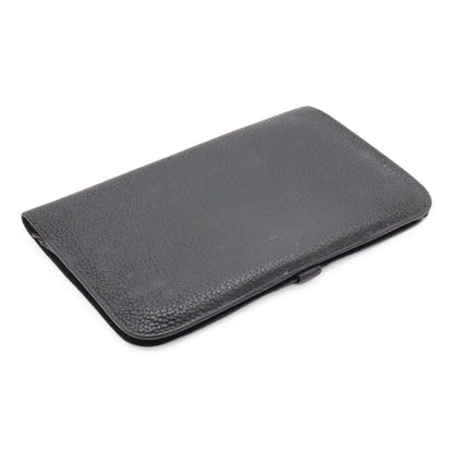 Hermes Dogon Duo GM Wallet fold Togo Leather Black Gold Coin Case — view 2