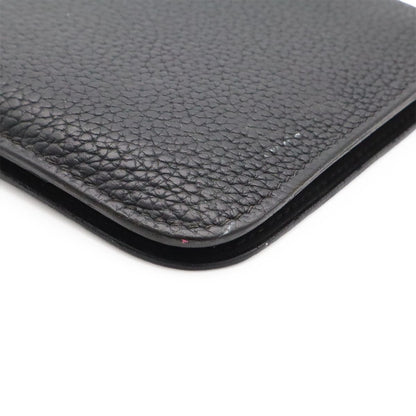 Hermes Dogon Duo GM Wallet fold Togo Leather Black Gold Coin Case — view 3
