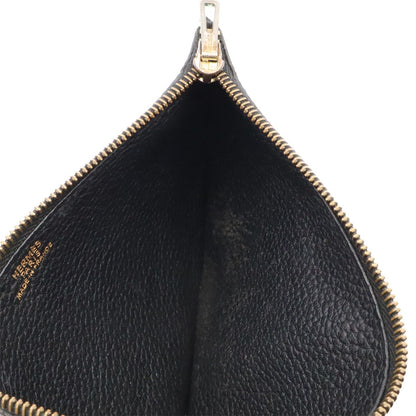 Hermes Dogon Duo GM Wallet fold Togo Leather Black Gold Coin Case — view 9