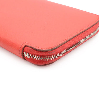 Hermes Azap Long Silk in Zip Around Wallet Veau Rose Jaipur Pink Silver — view 3