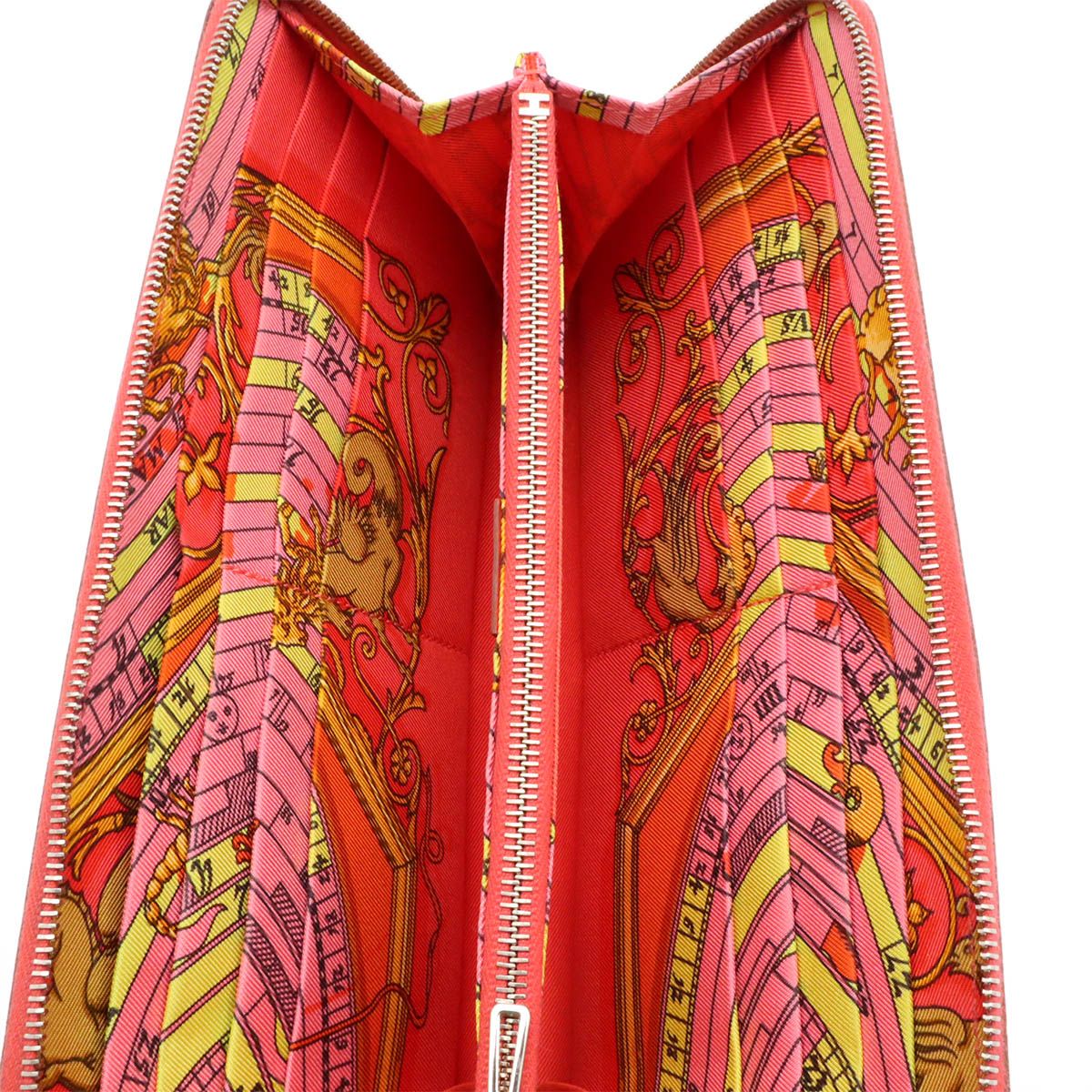 Hermes Azap Long Silk in Zip Around Wallet Veau Rose Jaipur Pink Silver — view 6