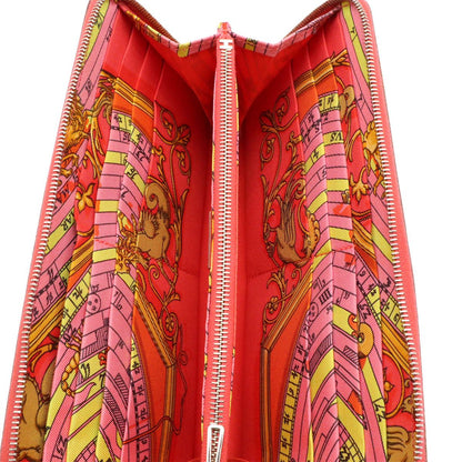 Hermes Azap Long Silk in Zip Around Wallet Veau Rose Jaipur Pink Silver — view 6