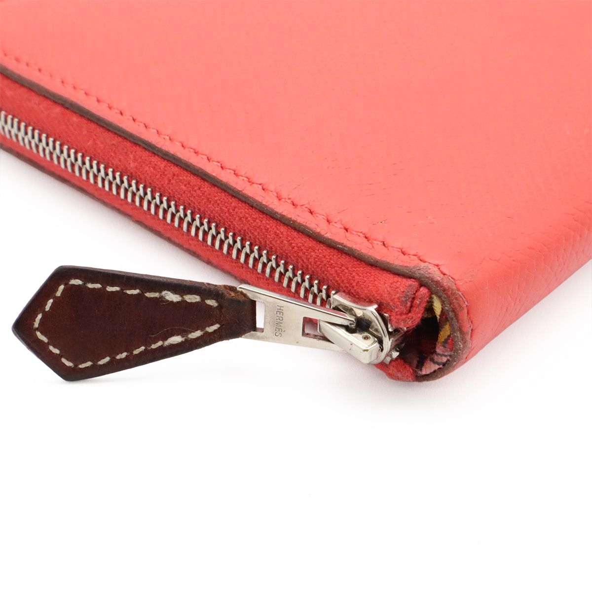 Hermes Azap Long Silk in Zip Around Wallet Veau Rose Jaipur Pink Silver — view 4