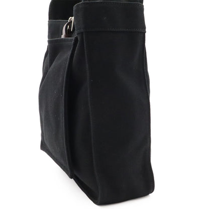 Hermes Marwari PM Shoulder Bag Canvas Leather Black Dark Brown — view 5