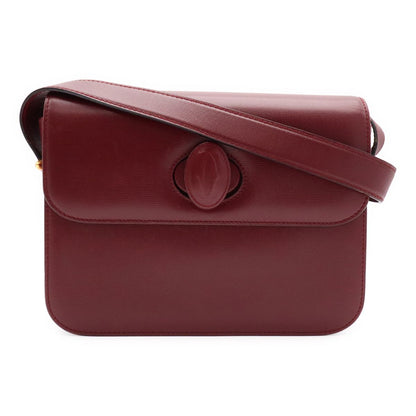 Cartier Must Line Shoulder Bag Leather Bordeaux Red Gold