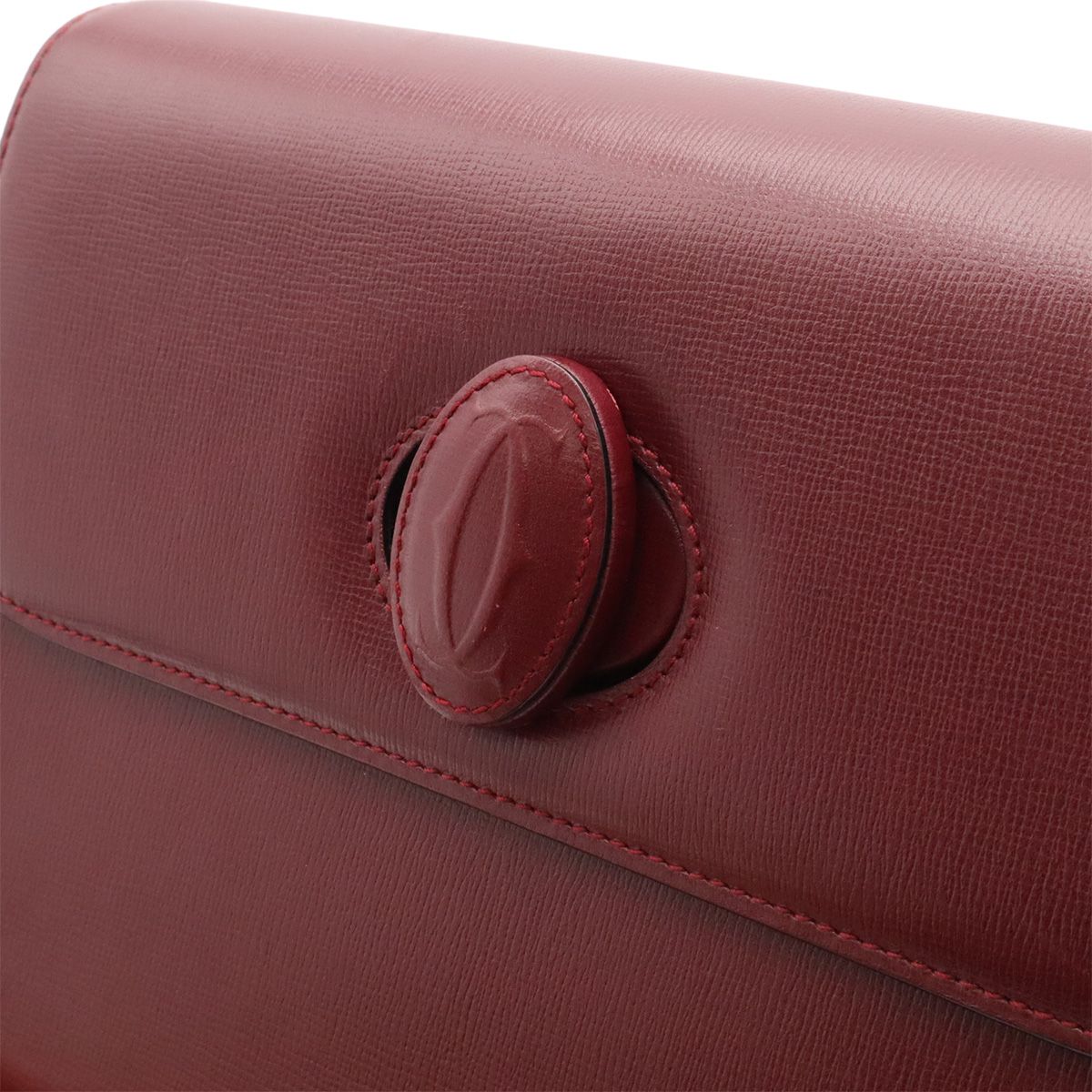 Cartier Must Line Shoulder Bag Leather Bordeaux Red Gold — view 7
