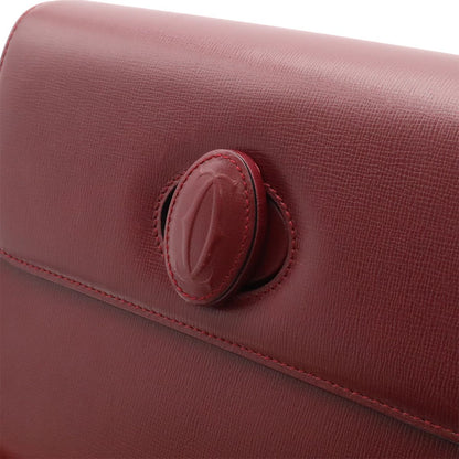 Cartier Must Line Shoulder Bag Leather Bordeaux Red Gold — view 7