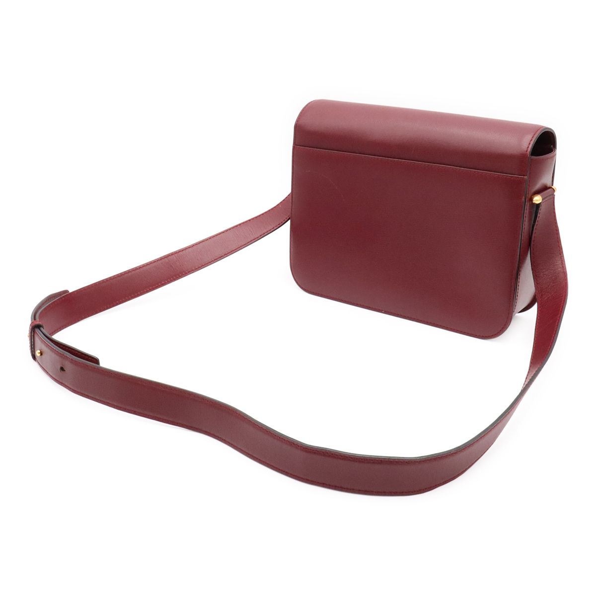 Cartier Must Line Shoulder Bag Leather Bordeaux Red Gold — view 2
