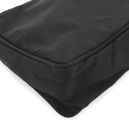 Prada Triangle Logo Shoulder Bag Nylon Leather Nero Black with Mirror Overseas — view 3