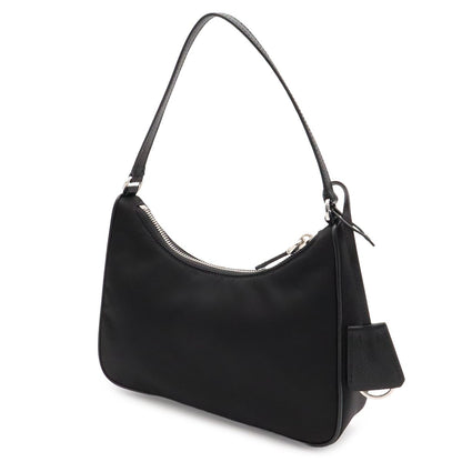 Prada Triangle Logo Re Edition Mini Bag Pouch Nylon Nero Black Silver — view 2