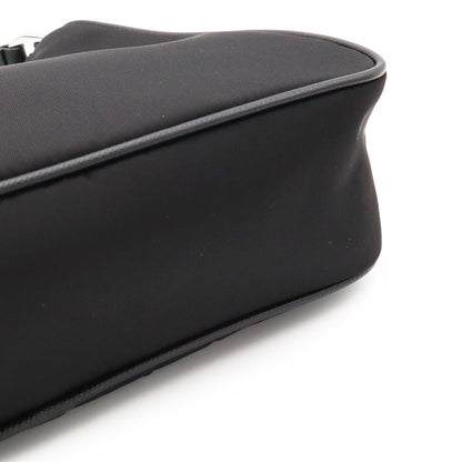 Prada Triangle Logo Re Edition Mini Bag Pouch Nylon Nero Black Silver — view 7