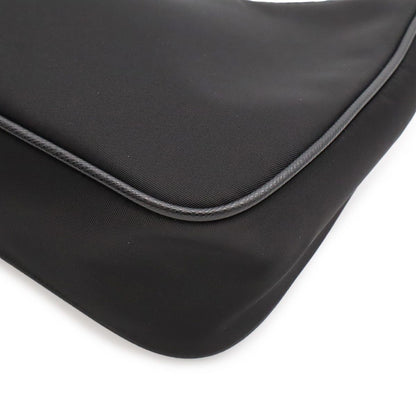 Prada Triangle Logo Re Edition Mini Bag Pouch Nylon Nero Black Silver — view 3
