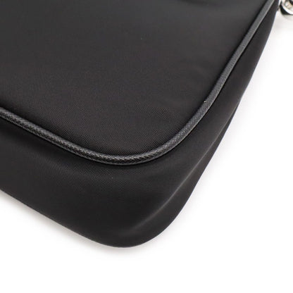 Prada Triangle Logo Re Edition Chain 2-Way Shoulder Bag Nylon Nero Black Pouch — view 3