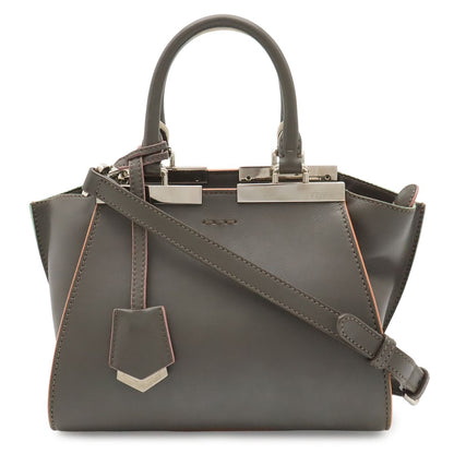 Fendi Petit Mini Bag 2-Way Leather Gray Silver