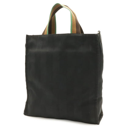 Fendi Logo Pecan Tote Shoulder Bag Nylon Black Gold Tricolor — view 2