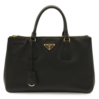 Prada Galleria Triangle Tote Saffiano Leather Nero Black Gold