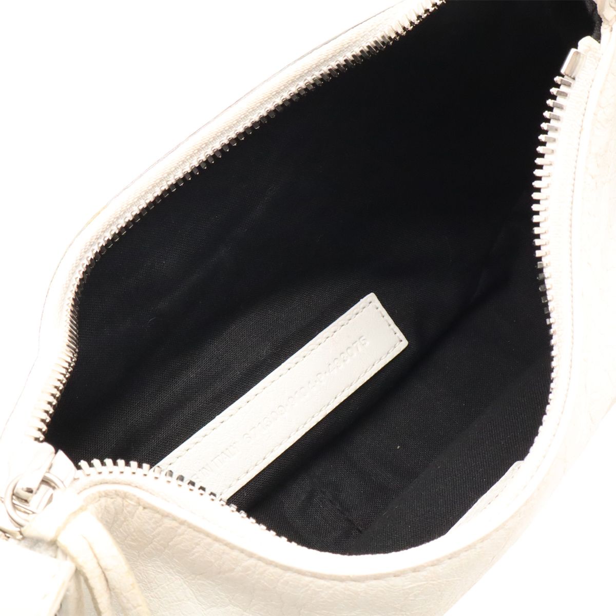 Balenciaga le Cagole XS Shoulder Bag Crossbody Leather White Silver with Mirror — view 8