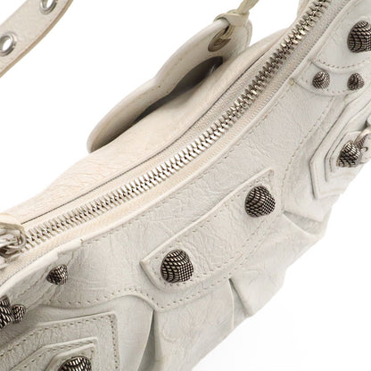 Balenciaga le Cagole XS Shoulder Bag Crossbody Leather White Silver with Mirror — view 7