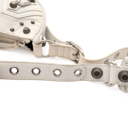 Balenciaga le Cagole XS Shoulder Bag Crossbody Leather White Silver with Mirror — view 5