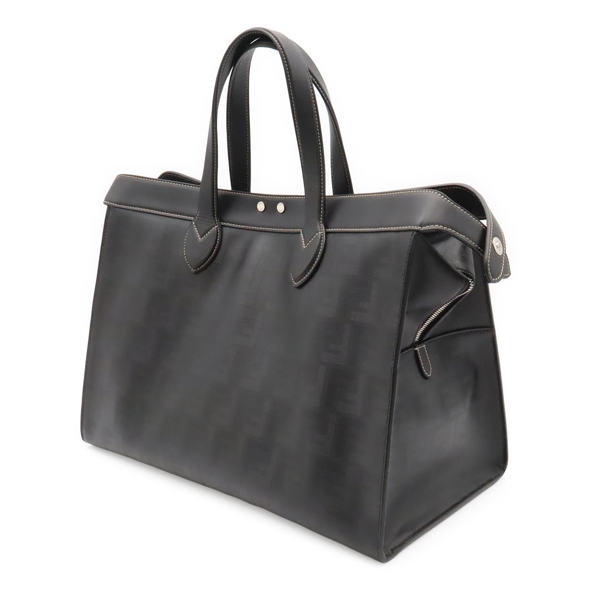 Fendi Peekaboo IC You Forty 8 Tote Large Leather Black Silver Shoulder Pouch — view 2